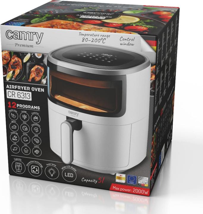 Produktbild Camry Airfryer Oven | CR 6313 | Power 2000 W | Capacity 5 L | Convection | White