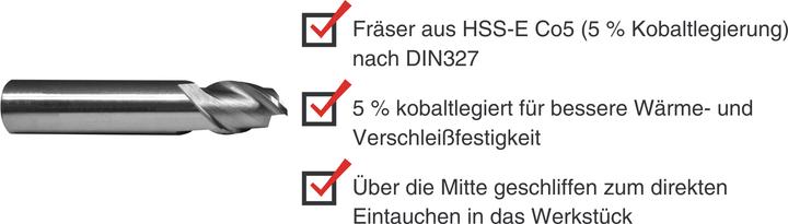 Immagine prodotto Paulimot Langlochfräser Ø 16,0 mm 45°, 2-schneidig