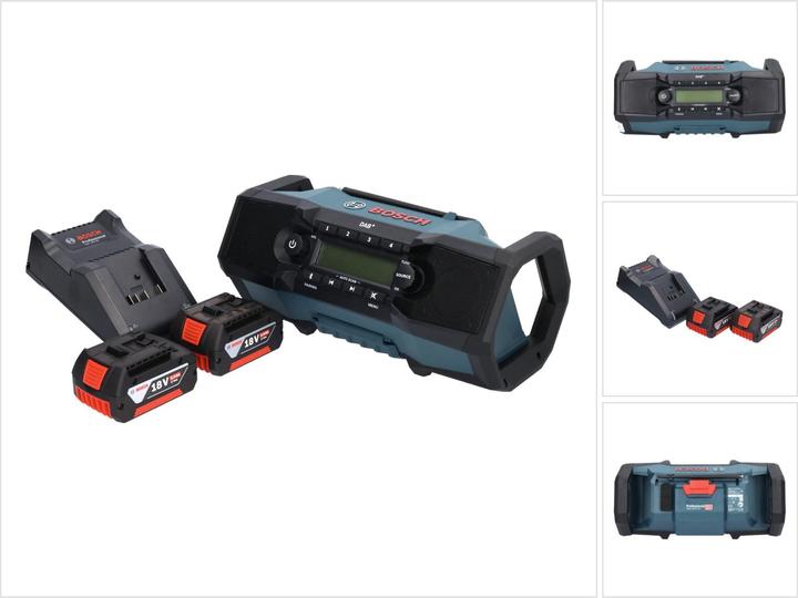 Image du produit Bosch Professional GPB 18V-2 SC Professional Radio de chantier sans fil 18 V DAB+ Bluetooth AUX + 2x batterie (DAB+ DAB, FM, Bluetooth)