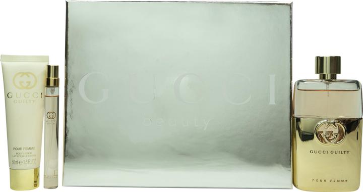 Gucci Guilty Eau De Parfum Set 90ml Mini 10ml Body 50ml (Parfum Set)