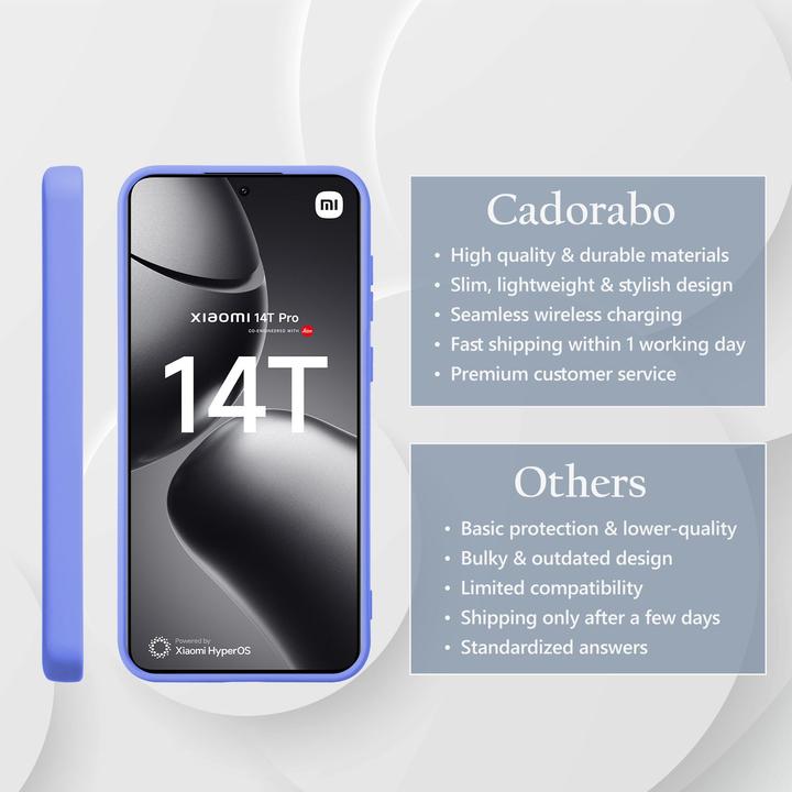 Actual product image Cadorabo Case for Xiaomi 14T Pro TPU Liquid Silicone Cover (Xiaomi 14T Pro)