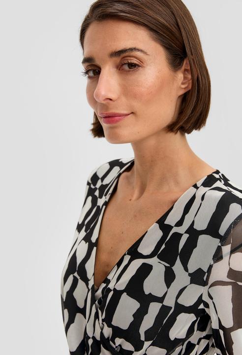 Produktbild S.Oliver Kleid Elegantes Mesh-Kleid in Wickel-Optik (42)