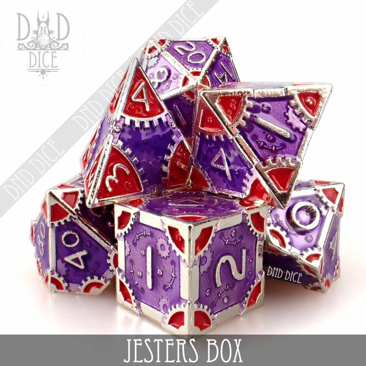 Actual product image DnD Dice Jesters Box Metal Dice Set
