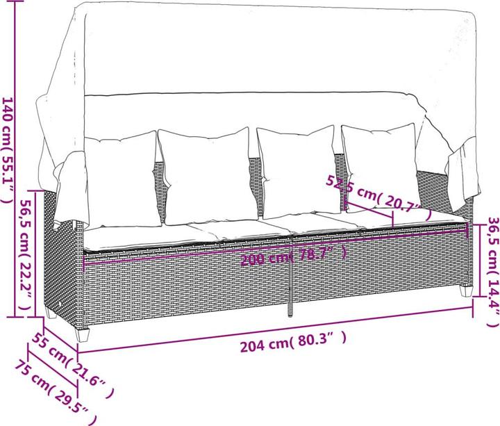 Immagine prodotto vidaXL Sonnenliege (204 cm)