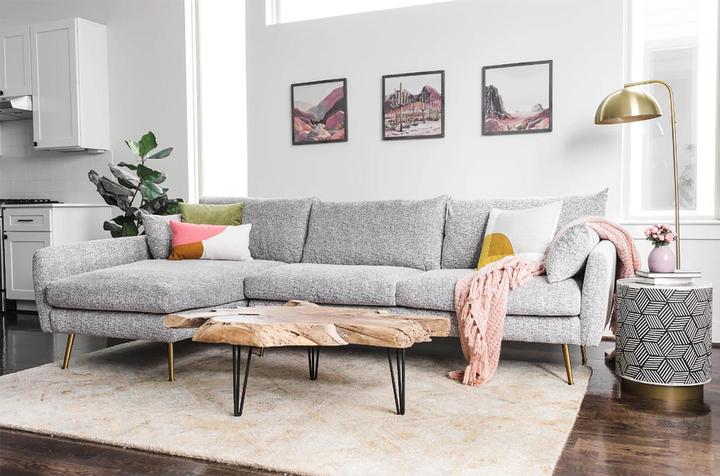 Produktbild HTI-Living Ecksofa Antonius Webstoff Grau links (Ecksofa)