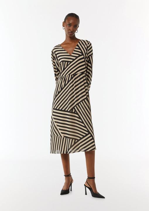 Image du produit Comma Kleid Gestreiftes Midikleid aus Chiffon (38)