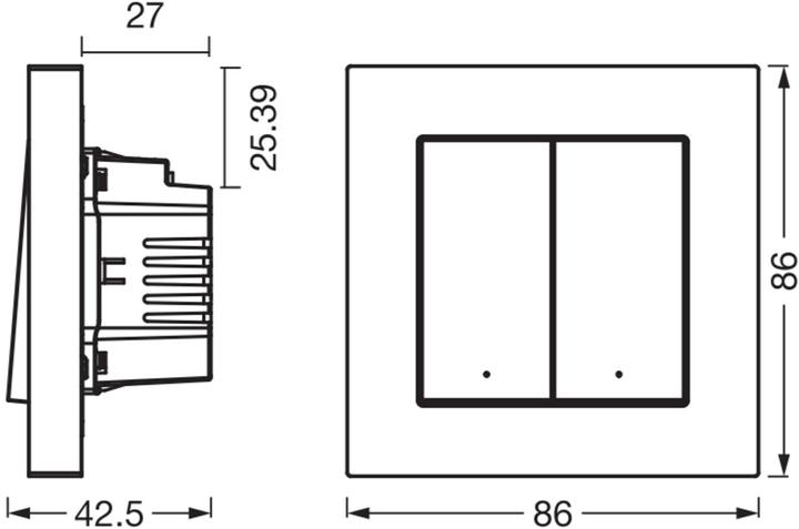 Produktbild Osram SMART+ WIFI MATTER WALL SWITCH 2 Channel