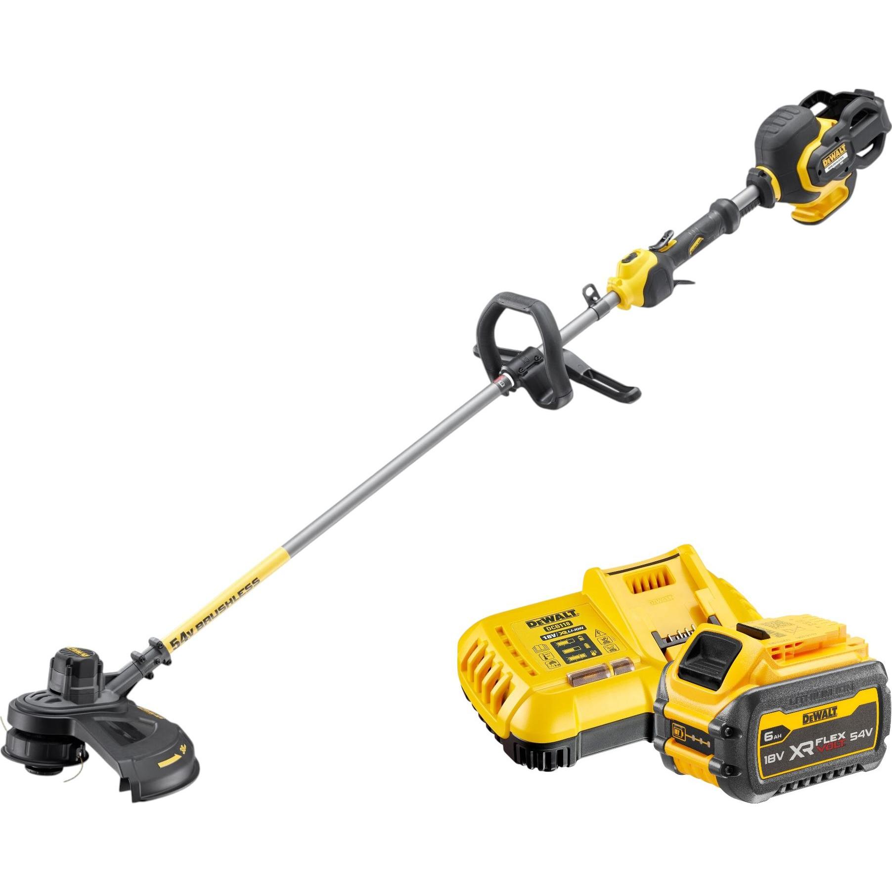 DeWalt, Decespugliatore, DCM 571 T1 Akku Motorsense 54 V FlexVolt 38 cm Brushless + 1x Akku 6,0 Ah + Ladegerät