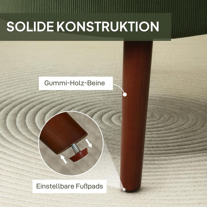 Produktbild Homcom Einzelsessel Polyester, Gummiholz Grün