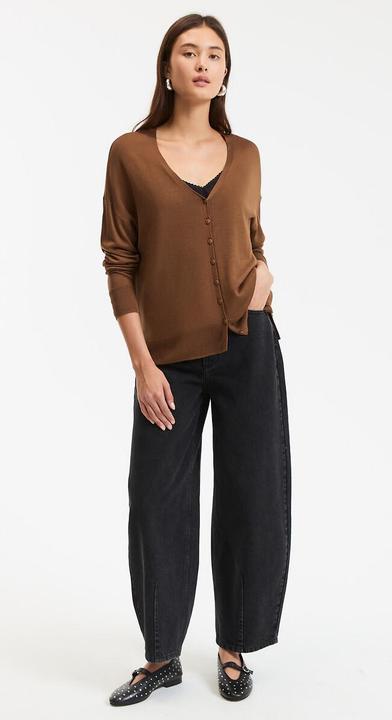 Actual product image La Redoute Collections Feinstrickcardigan mit V-Ausschnitt und Knopfverschluss (XXL)