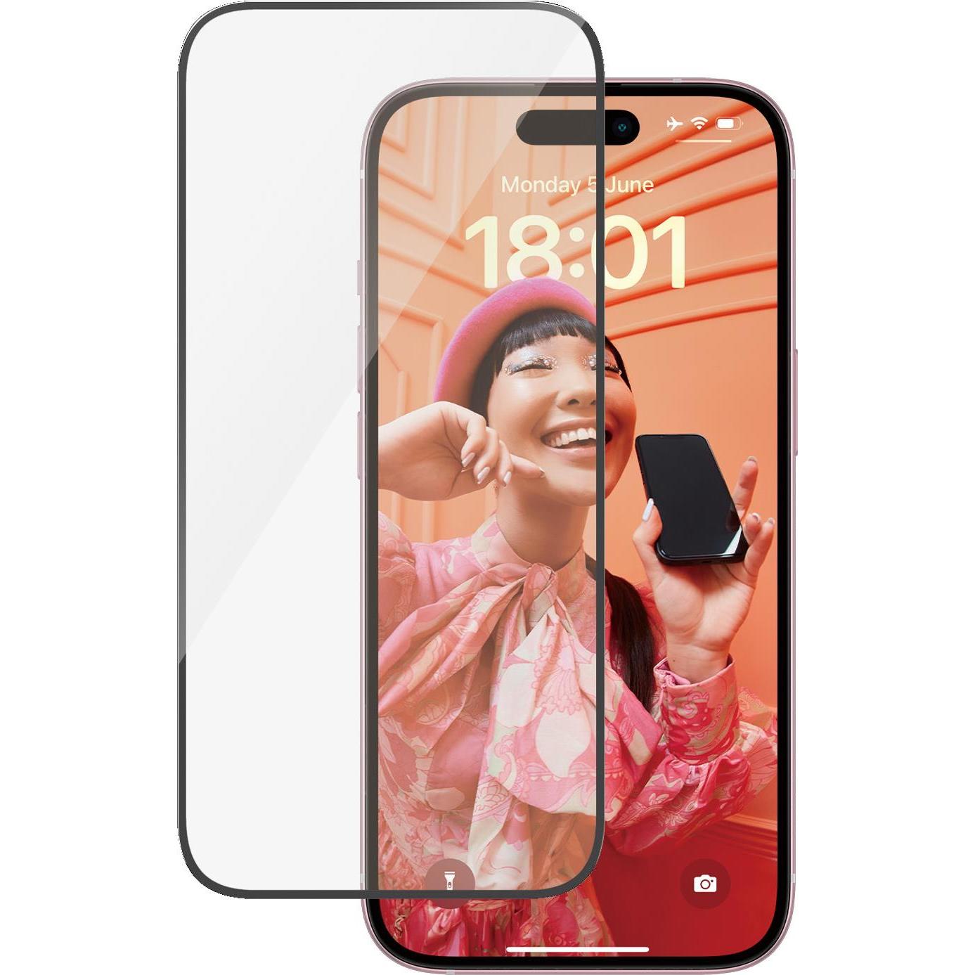 PanzerGlass Screen Protector iPhone 2023 6.1 Ultra-Wide Fit (1 Stück, Apple iPhone 15), Smartphone Schutzfolie, Transpar...