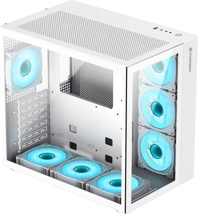 Actual product image GameMax Infinity Gaming Case w/ Glass Side & Front, ATX, Dual Chamber, No Fans inc., Mesh Panels, USB-C, Ful (ATX, mATX, Mini-ITX)