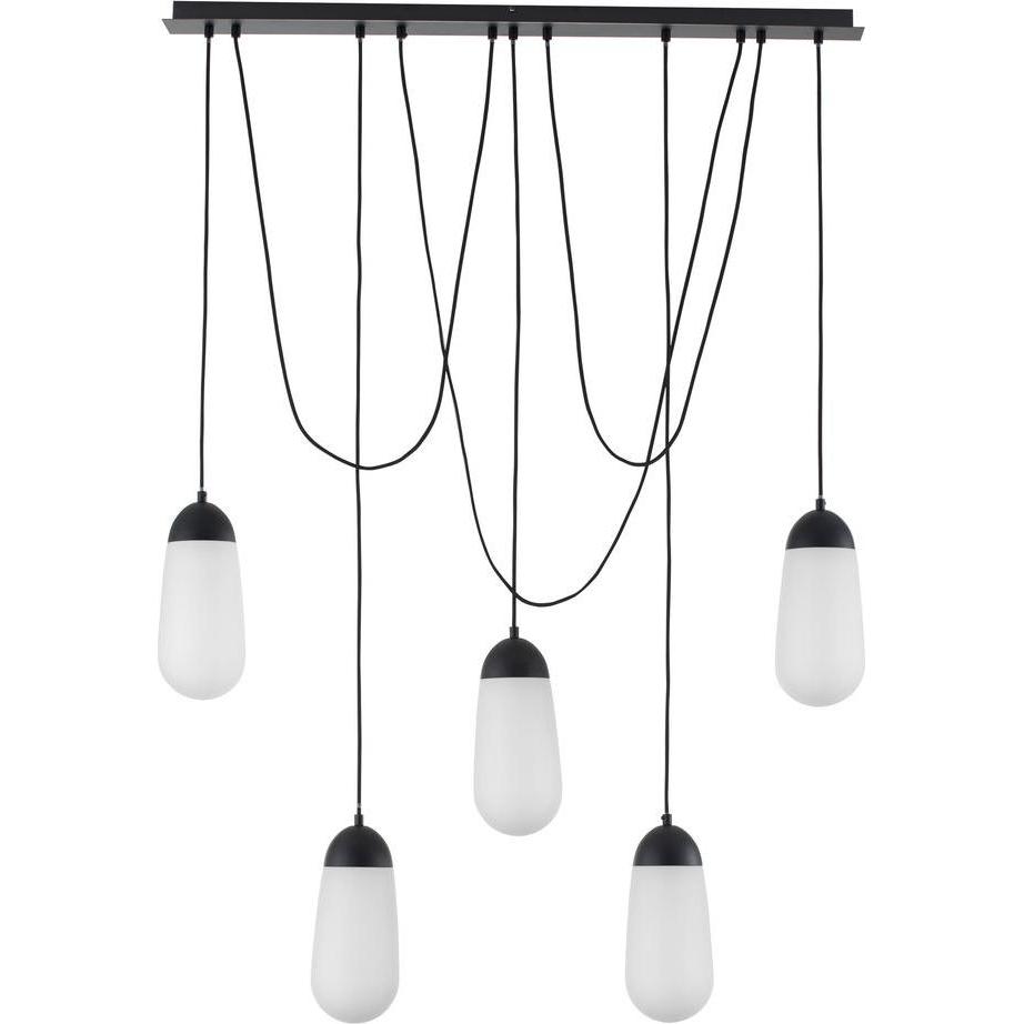 Nova Luce, Pendelleuchte, BLAKY Pendelleuchte E14 5-fach Schwarz 103x13x150cm dimmbar 9092827
