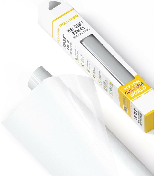 Poli-tape Aufbügelfolie Flock Weiss