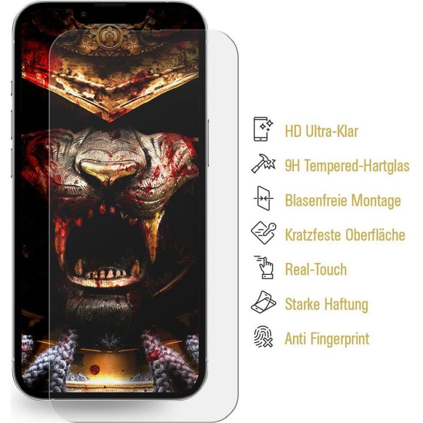 Thumbnail - Protectorking 6x echtes Tempered 9H Panzerhartglas 3D KLAR (6 Stück, Apple iPhone 13 Pro), Smartphone Schutzfolie, Trans...