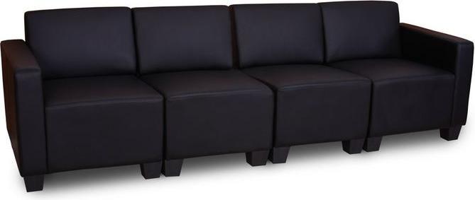 Produktbild Mendler Modular 4-Sitzer Sofa Couch Lyon, Kunstleder schwarz (Ecksofa)