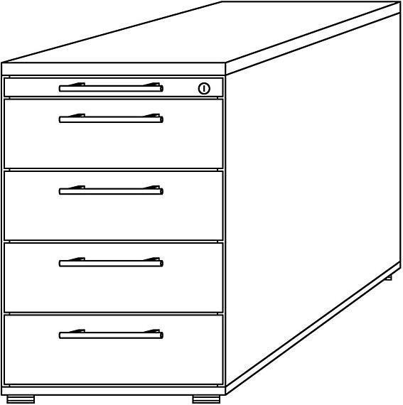 Produktbild kaiserkraft Standcontainer, höhenverstellbar (42.50 x 80 x 76 cm)