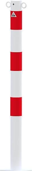 Energie-Label kaiserkraft Absperrpfosten, Ø 60 mm, weiß / rot