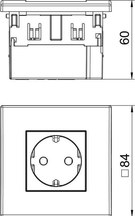 Immagine prodotto OBO Bettermann Presa di corrente Vertr 1gang 84x84x59mm rws SDE
