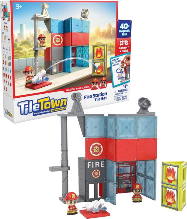 TileTown Tegelstad - Brandweerkazerne, magnetische bouwset
