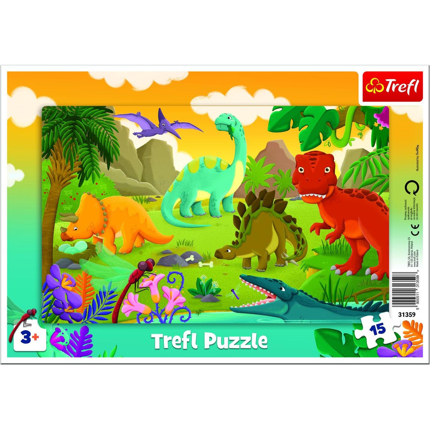 Trefl Das Rahmenpuzzle für die Kleinsten besteht aus 15 Puzzles und einem Block mit Rahmen, der beim Zusam (15 Teile)