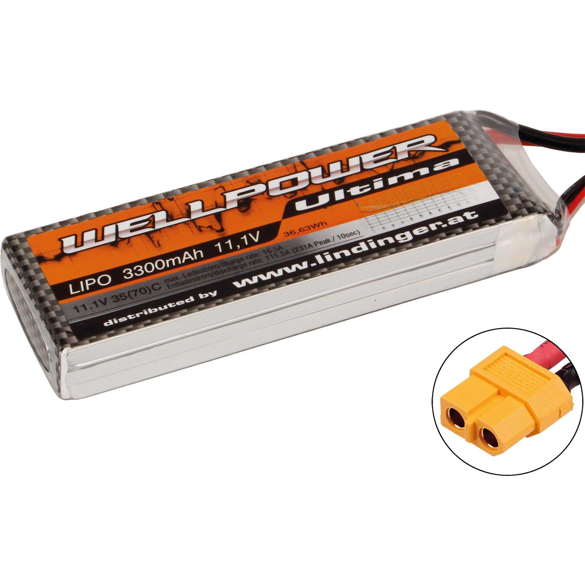 Wellpower Lipo Akku Ultima 3S 35/70C CH5/8 XT-60 (11.10 V, 3300 mAh)