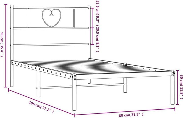Produktbild vidaXL Bettgestell (75 x 190 cm)