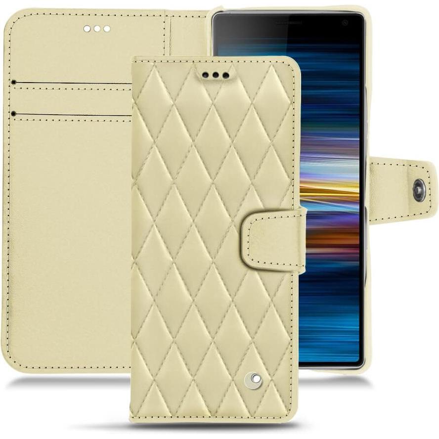 Noreve Lederschutzhülle Wallet (Sony Xperia 10), Smartphone Hülle, Beige