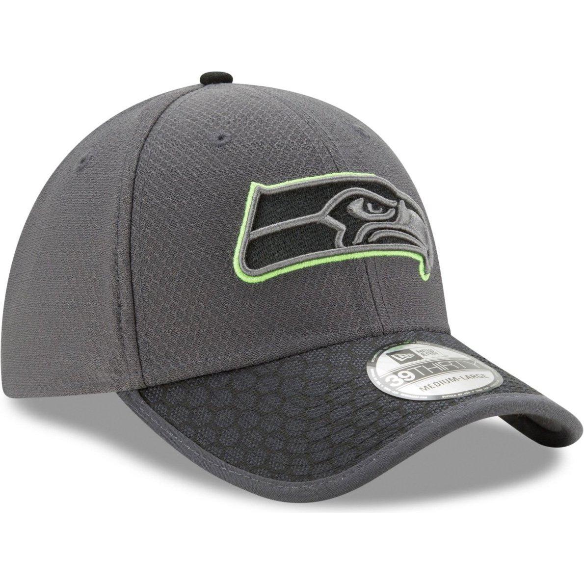 New Era, Herren, Cap, 39Thirty Cap - NFL 2017 SIDELINE Seattle Seahawks, Grau, (L)