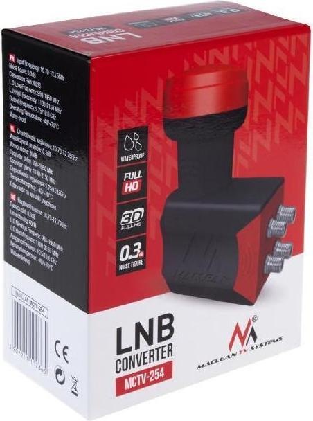 Actual product image Maclean Konwerter satelitarny LNB multiroom quad premium MCTV-254 (Quad LNB)