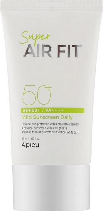 Actual product image A'Pieu Apieu Super Air Fit Mild Sunscreen Daily SPF50 PA 50ml (Suntan cream, SPF 50+, 50 ml)