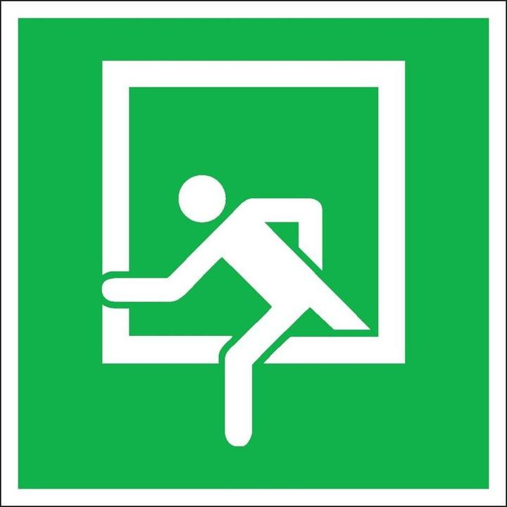 Energy Label SafetyMarking Escape sign sticker "Emergency exit" square 15.0 x 15.0 cm