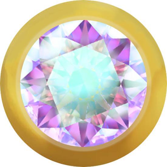 Produktbild Star Piercing Micro Kugel vergoldet mit Kristall multicolor (ohne Messing, Titan)