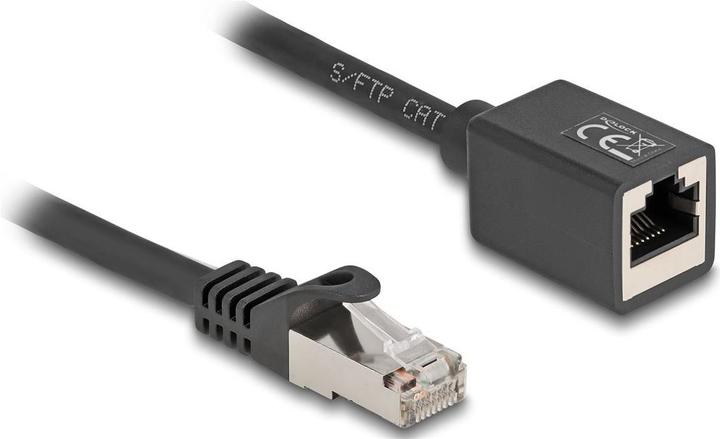 Produktbild Delock Netzwerk Verlängerungskabel RJ45 Stecker zu RJ45 Buch (S/FTP, CAT6a, 0.50 m)