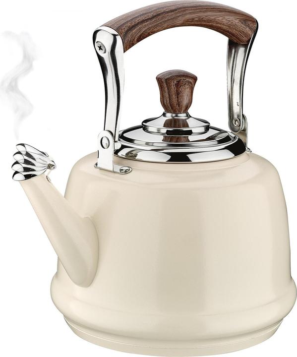Cilio Kettle BIANCO stainless steel cream white 2.0 litre induction (2 l)