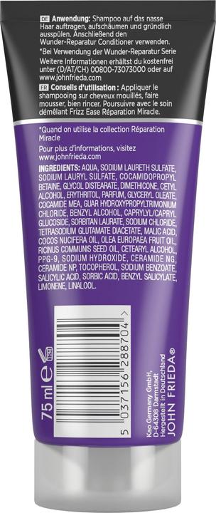 Actual product image John Frieda FE Miracle Repair Shampoo 75ml (75 ml, Liquid shampoo)