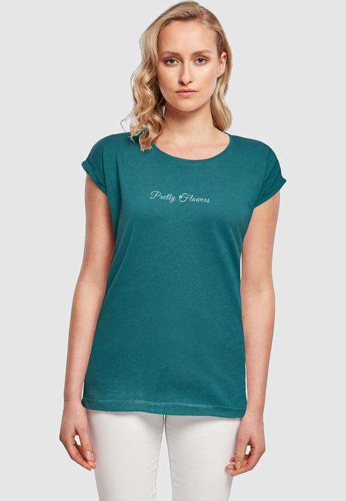 Produktbild Merchcode Ladies Pretty Flowers - Extended Shoulder Tee - 116879 (M)