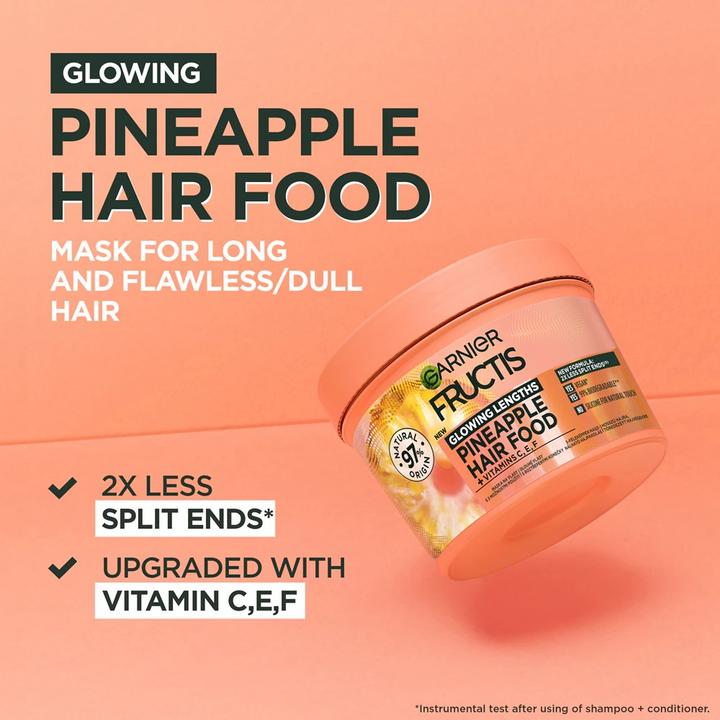 Actual product image Garnier Fructis Hair Food Pineapple Glowing Lengths Mask (400 ml)