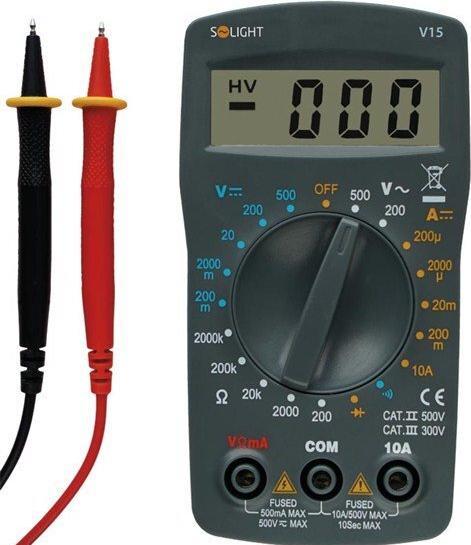 Olight Solight multimeter, test diódy, ochrana proti preťaženiu, bzučiak (CAT II 500V, CAT III 300V)