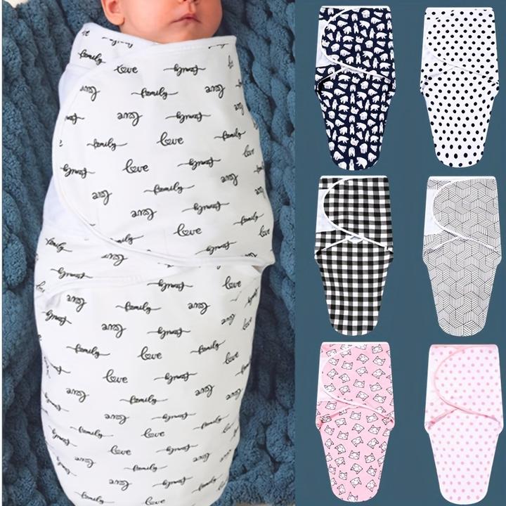 Image du produit PhoneLook Couverture d'emmaillotage enveloppante sommeil pour bébé (0-3 mois) avec scratch velcro en coton dou (70 cm)