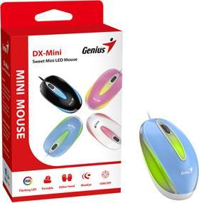 Actual product image Genius DX-Mini Optical wired mouse with blue RGB backlight / 1000 dpi / USB (Cable)