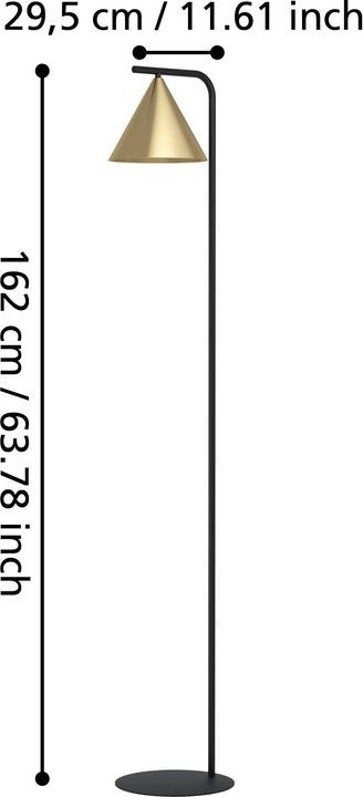 Produktbild EGLO Stehleuchte NARICES 1x E27 Schwarz/Messing (E27)