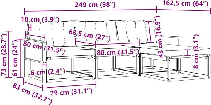 Produktbild vidaXL Outdoor-Sofa