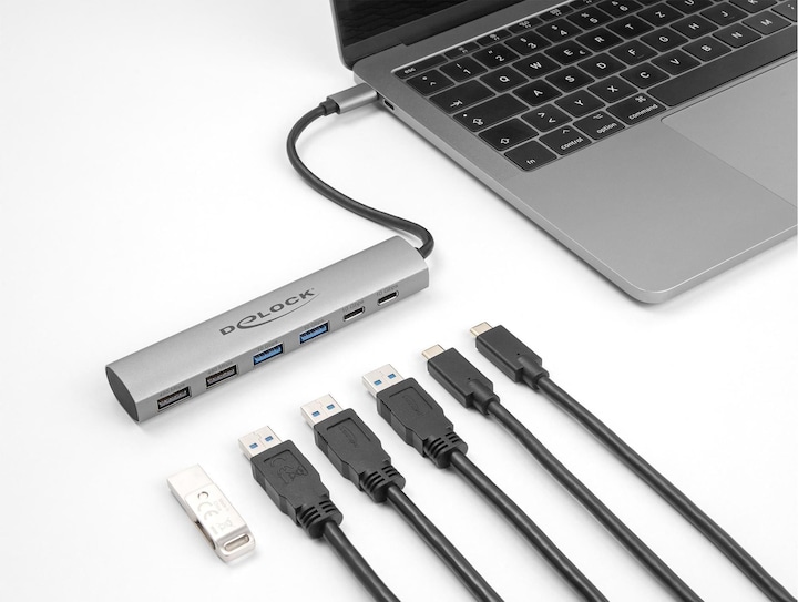 Actual product image Delock USB Hub (USB-C, 6 Ports)