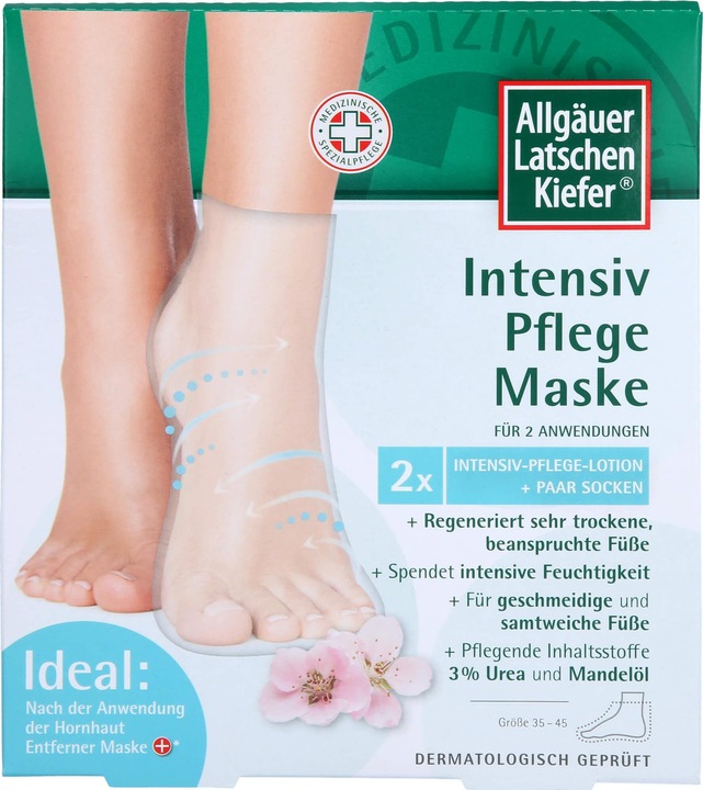 Produktbild Allgäuer Latschenkiefer Intensiv Pflege Maske zur Pflege von trockenen und beanspruchten Füssen, 1 St (Fusscrème & Fussgel)
