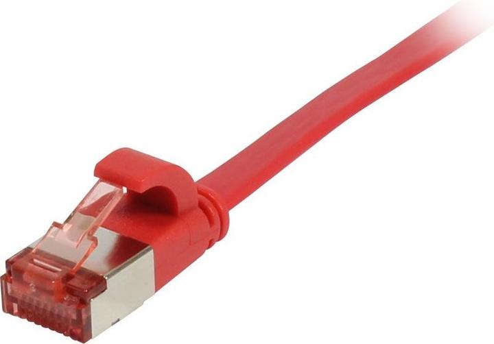 Actual product image Synergy 21 Patch cable RJ45, CAT6 250Mhz, 1.0m red, FTP(U/FTP), TPE(Superflex), flat,, - (U/FTP, CAT6, 1 m)
