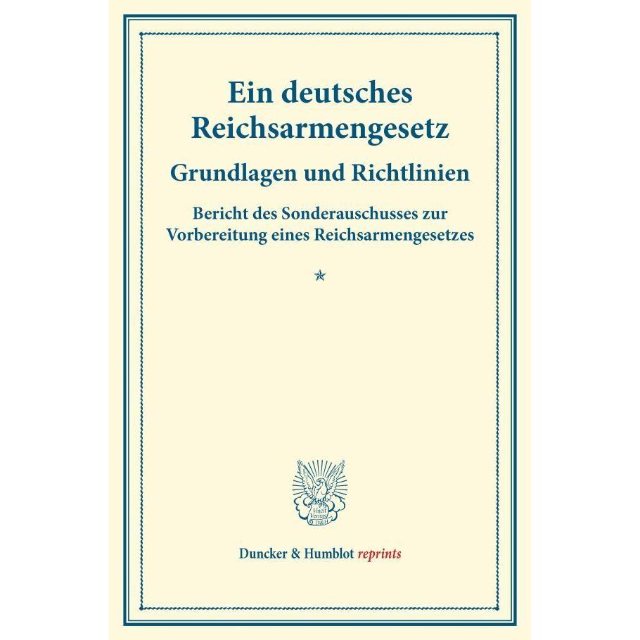 Ein deutsches Reichsarmengesetz., Fachbücher