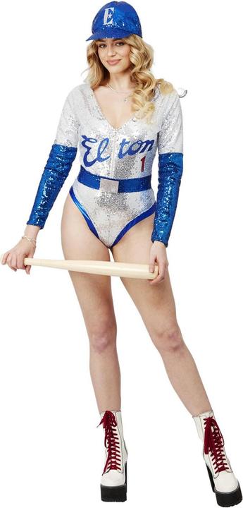 Actual product image Elton John Womens/Ladies Deluxe Sequins Baseball Costume Set (40)