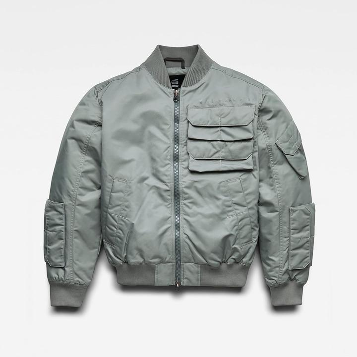 G-Star Chest Pocket Bomber with Ribbed Collar, Cuffs, and Multi-Compartment Pockets (S)