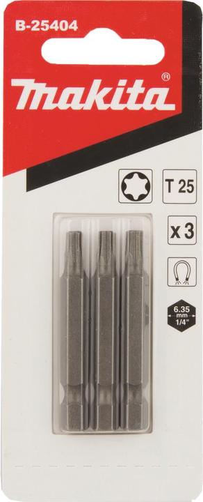 Actual product image Makita Screwdriver Bit 50mm Torx 25 3pcs